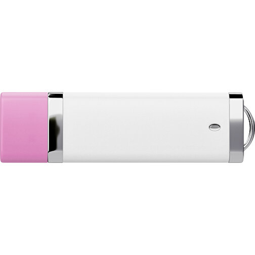 PromoPerfect USB-STICK 2.0 PLASTIK , weiß / rosa MB , 8 GB , Gummiplastik, Kunststoff MB , 7,00cm x 0,70cm x 2,00cm (Länge x Höhe x Breite), Bild 2