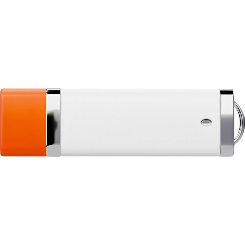 PromoPerfect USB-STICK 2.0 PLASTIK , weiß / orange MB , 8 GB , Gummiplastik, Kunststoff MB , 7,00cm x 0,70cm x 2,00cm (Länge x Höhe x Breite), Bild 2