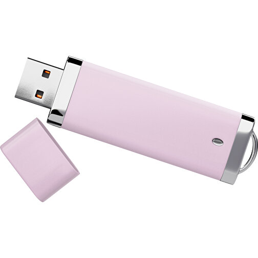 PromoPerfect USB-STICK 2.0 PLASTIK , zartrosa MB , 8 GB , Gummiplastik, Kunststoff MB , 7,00cm x 0,70cm x 2,00cm (Länge x Höhe x Breite), Bild 1