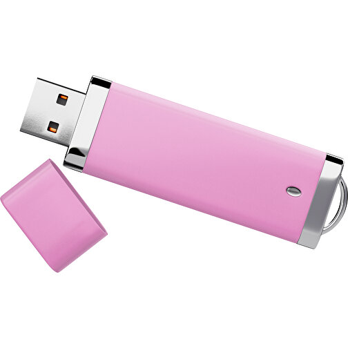 PromoPerfect USB-STICK 2.0 PLASTIK , rosa MB , 8 GB , Gummiplastik, Kunststoff MB , 7,00cm x 0,70cm x 2,00cm (Länge x Höhe x Breite), Bild 1