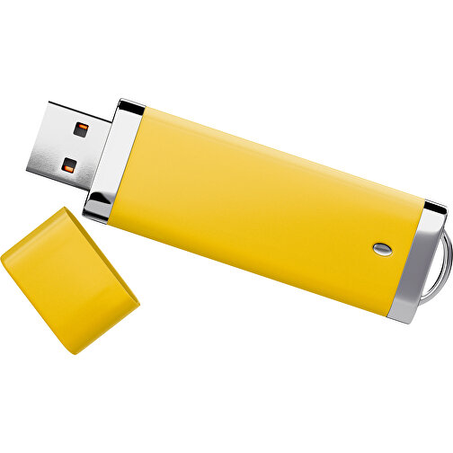 PromoPerfect USB-STICK 2.0 PLASTIK , sonnengelb MB , 8 GB , Gummiplastik, Kunststoff MB , 7,00cm x 0,70cm x 2,00cm (Länge x Höhe x Breite), Bild 1