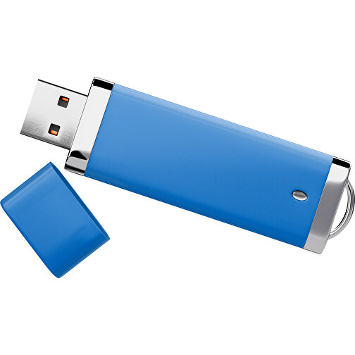 PromoPerfect USB-STICK 2.0 PLASTIK , kobaltblau MB , 65 GB , Gummiplastik, Kunststoff MB , 7,00cm x 0,70cm x 2,00cm (Länge x Höhe x Breite), Bild 1