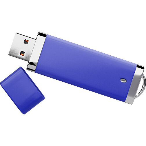 PromoPerfect USB-STICK 2.0 PLASTIK , blau MB , 65 GB , Gummiplastik, Kunststoff MB , 7,00cm x 0,70cm x 2,00cm (Länge x Höhe x Breite), Bild 1