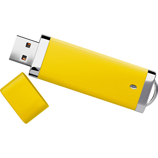 PromoPerfect USB-STICK 2.0 PLASTIK , goldgelb MB , 65 GB , Gummiplastik, Kunststoff MB , 7,00cm x 0,70cm x 2,00cm (Länge x Höhe x Breite), Bild 1