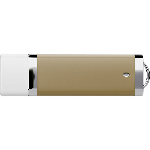 PromoPerfect USB-STICK 2.0 PLASTIK , gold / weiß MB , 4 GB , Gummiplastik, Kunststoff MB , 7,00cm x 0,70cm x 2,00cm (Länge x Höhe x Breite), Bild 2