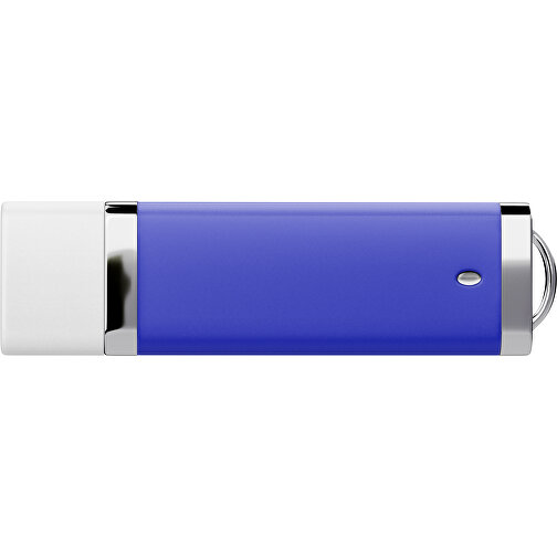 PromoPerfect USB-STICK 2.0 PLASTIK , blau / weiß MB , 4 GB , Gummiplastik, Kunststoff MB , 7,00cm x 0,70cm x 2,00cm (Länge x Höhe x Breite), Bild 2