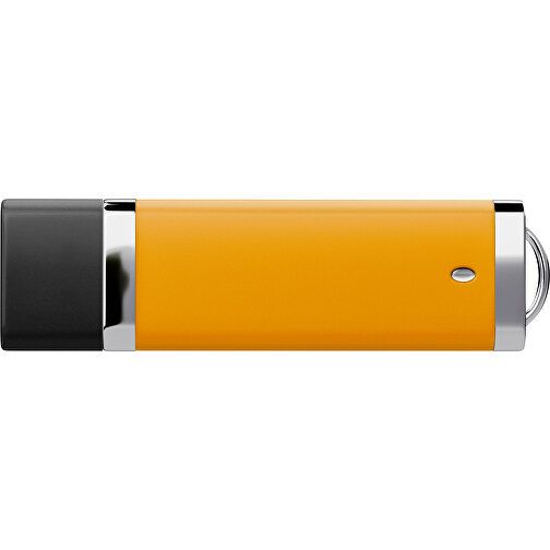 PromoPerfect USB-STICK 2.0 PLASTIK , kürbisorange / schwarz MB , 4 GB , Gummiplastik, Kunststoff MB , 7,00cm x 0,70cm x 2,00cm (Länge x Höhe x Breite), Bild 2