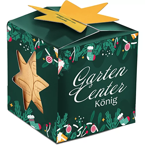 Pot cube bois Maxi en boite star-box avec graines - ciboulette, 2 sites gravés au laser, Image 3