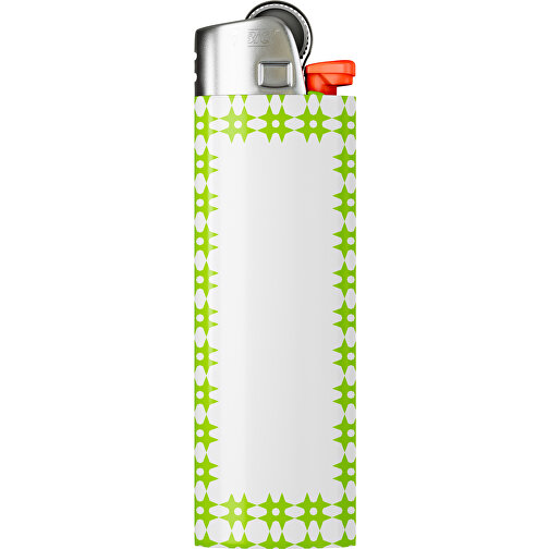 BIC® J26 Digital Wrap Feuerzeug , BiC, weiss / blattgrün, Delrin®, Stahl, 2,50cm x 1,50cm x 8,20cm (Länge x Höhe x Breite), Bild 1