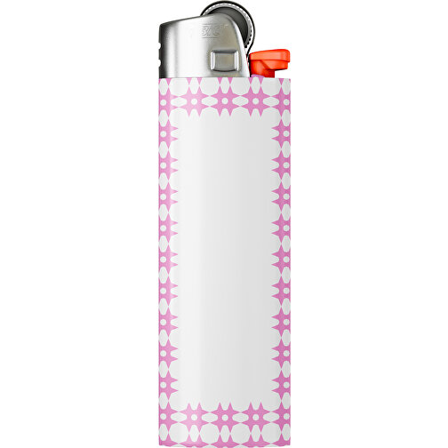 BIC® J26 Digital Wrap Feuerzeug , BiC, weiss / rosa, Delrin®, Stahl, 2,50cm x 1,50cm x 8,20cm (Länge x Höhe x Breite), Bild 1