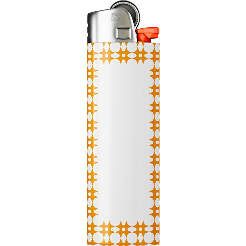 BIC® J26 Digital Wrap Feuerzeug , BiC, weiss / kürbisorange, Delrin®, Stahl, 2,50cm x 1,50cm x 8,20cm (Länge x Höhe x Breite), Bild 1