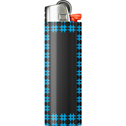 BIC® J26 Digital Wrap Feuerzeug , BiC, schwarz / himmelblau, Delrin®, Stahl, 2,50cm x 1,50cm x 8,20cm (Länge x Höhe x Breite), Bild 1