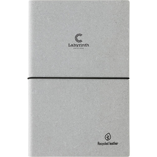 Cuaderno A5 de piel reciclada, gris claro, Imagen 6