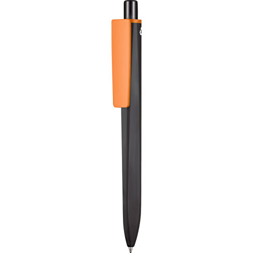 Kugelschreiber RIDGE RECYCLED SOFT , Ritter-Pen, schwarz/orange, ABS u. Metall, , Bild 1