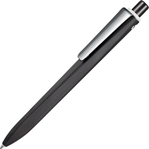 Kugelschreiber RIDGE RECYCLED SOFT M , Ritter-Pen, schwarz/weiss, ABS u. Metall, 14,10cm (Länge), Bild 2