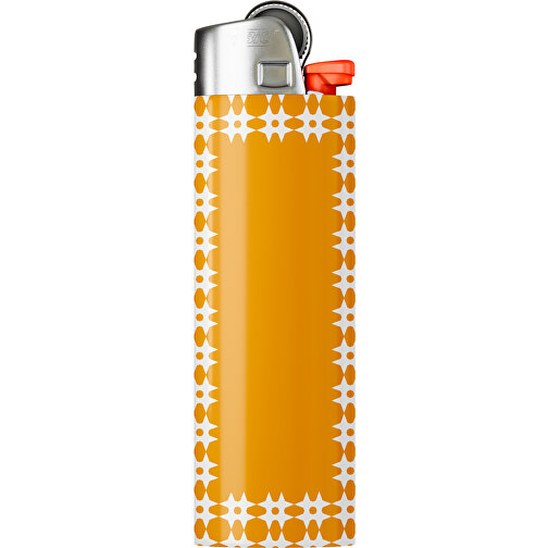 BIC® J26 Digital Wrap Feuerzeug , BiC, kürbisorange / weiß, Delrin®, Stahl, 2,50cm x 1,50cm x 8,20cm (Länge x Höhe x Breite), Bild 1