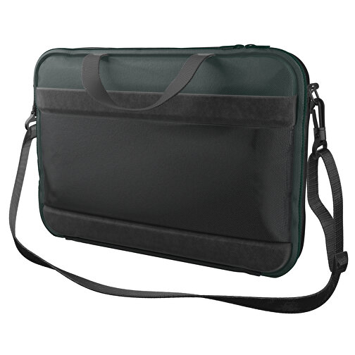 Laptoptasche Stripe , schwarz / dunkelgrün, Sublimation-fabric 200g - Polyester (PU), 36,00cm x 28,00cm x 5,00cm (Länge x Höhe x Breite), Bild 1