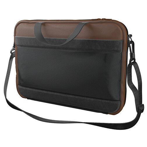 Laptoptasche Stripe , schwarz / nougatbraun, Sublimation-fabric 200g - Polyester (PU), 36,00cm x 28,00cm x 5,00cm (Länge x Höhe x Breite), Bild 1