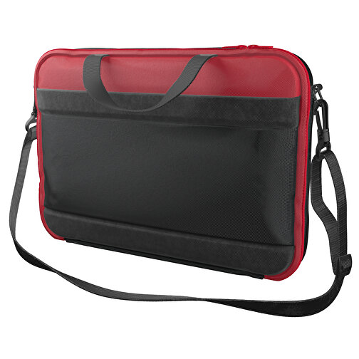 Laptoptasche Stripe , schwarz / ampelrot, Sublimation-fabric 200g - Polyester (PU), 36,00cm x 28,00cm x 5,00cm (Länge x Höhe x Breite), Bild 1