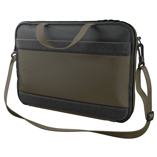 Laptoptasche Stripe , tannengrün / schwarz, Sublimation-fabric 200g - Polyester (PU), 36,00cm x 28,00cm x 5,00cm (Länge x Höhe x Breite), Bild 1