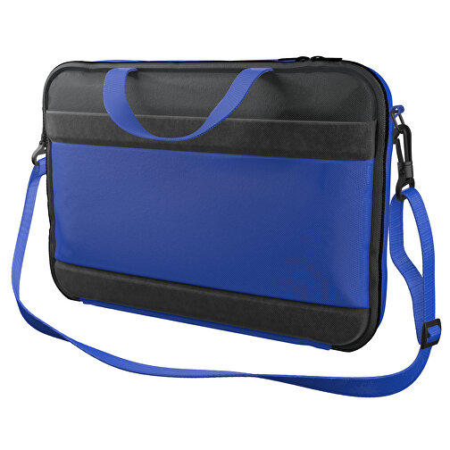 Laptoptasche Stripe , königsblau / schwarz, Sublimation-fabric 200g - Polyester (PU), 36,00cm x 28,00cm x 5,00cm (Länge x Höhe x Breite), Bild 1