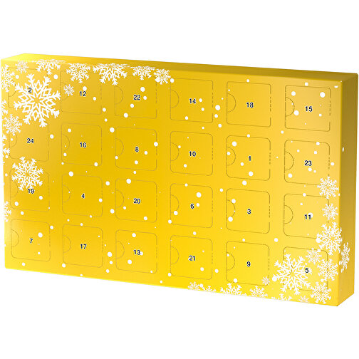 Wachsender Adventskalender , goldgelb / weiss, Papier, Saatgut, 33,50cm x 19,90cm x 4,50cm (Länge x Höhe x Breite), Bild 1