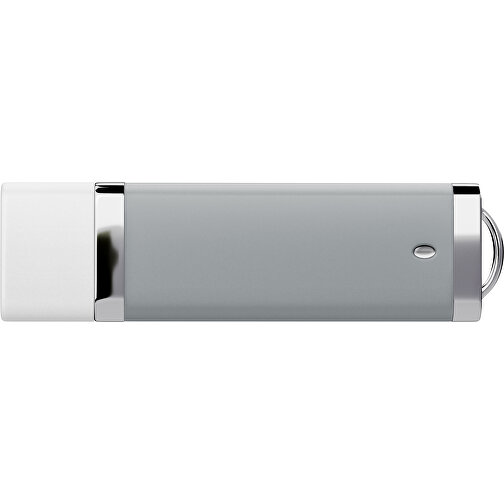 PromoPerfect USB-STICK 2.0 PLASTIK , silber / weiß MB , 1 GB , Gummiplastik, Kunststoff MB , 7,00cm x 0,70cm x 2,00cm (Länge x Höhe x Breite), Bild 2