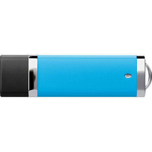 PromoPerfect USB-STICK 2.0 PLASTIK , himmelblau / schwarz MB , 1 GB , Gummiplastik, Kunststoff MB , 7,00cm x 0,70cm x 2,00cm (Länge x Höhe x Breite), Bild 2