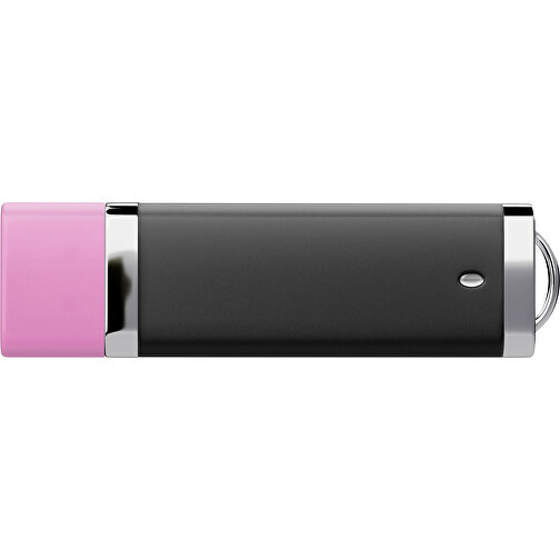 PromoPerfect USB-STICK 2.0 PLASTIK , schwarz / rosa MB , 16 GB , Gummiplastik, Kunststoff MB , 7,00cm x 0,70cm x 2,00cm (Länge x Höhe x Breite), Bild 2