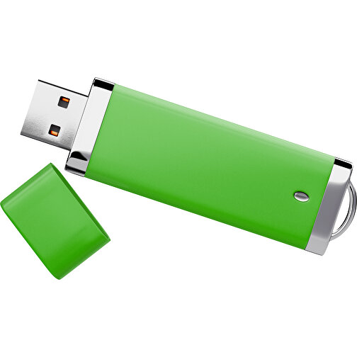 PromoPerfect USB-STICK 2.0 PLASTIK , grasgrün MB , 4 GB , Gummiplastik, Kunststoff MB , 7,00cm x 0,70cm x 2,00cm (Länge x Höhe x Breite), Bild 1