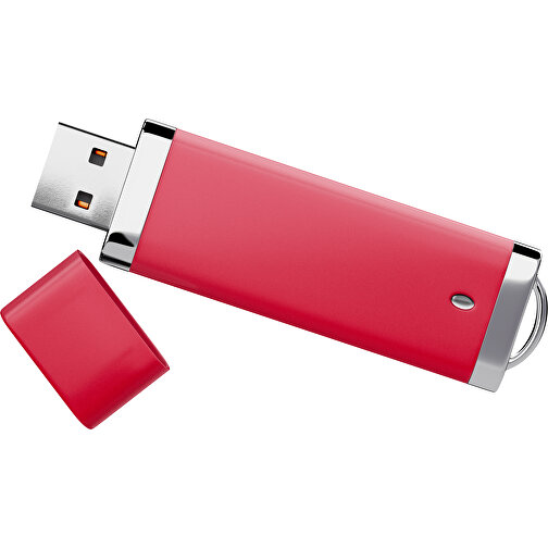 PromoPerfect USB-STICK 2.0 PLASTIK , dunkelrot MB , 4 GB , Gummiplastik, Kunststoff MB , 7,00cm x 0,70cm x 2,00cm (Länge x Höhe x Breite), Bild 1