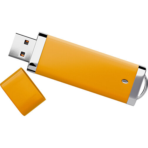 PromoPerfect USB-STICK 2.0 PLASTIK , kürbisorange MB , 4 GB , Gummiplastik, Kunststoff MB , 7,00cm x 0,70cm x 2,00cm (Länge x Höhe x Breite), Bild 1