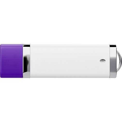 PromoPerfect USB-STICK 2.0 PLASTIK , weiß / violet MB , 2 GB , Gummiplastik, Kunststoff MB , 7,00cm x 0,70cm x 2,00cm (Länge x Höhe x Breite), Bild 2