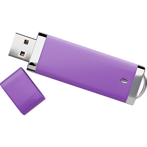 PromoPerfect USB-STICK 2.0 PLASTIK , lavendellila MB , 16 GB , Gummiplastik, Kunststoff MB , 7,00cm x 0,70cm x 2,00cm (Länge x Höhe x Breite), Bild 1