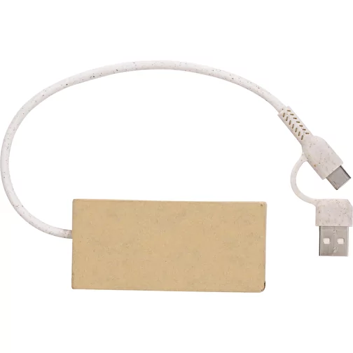 Hub USB wykonany z aluminium i papieru z recyklingu Paulo, Obraz 2