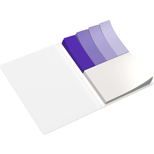 Softcover Haftnotiz-Set Mina , weiss / violet, Papier, 10,50cm x 0,60cm x 7,50cm (Länge x Höhe x Breite), Bild 3