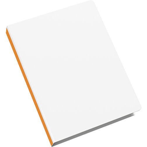 Softcover Haftnotiz-Set Mina , weiss / kürbisorange, Papier, 10,50cm x 0,60cm x 7,50cm (Länge x Höhe x Breite), Bild 2