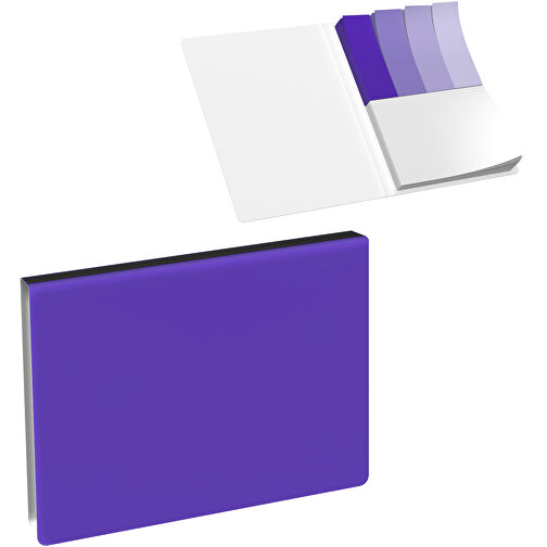 Softcover Haftnotiz-Set Mina , violet / schwarz, Papier, 10,50cm x 0,60cm x 7,50cm (Länge x Höhe x Breite), Bild 1