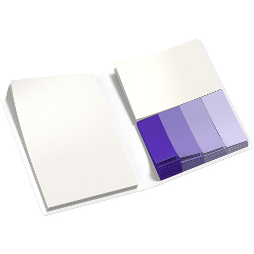 Softcover Haftnotiz-Set Stacey , weiss / violet, Papier, 10,60cm x 1,00cm x 7,60cm (Länge x Höhe x Breite), Bild 3