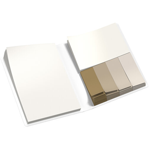 Softcover Haftnotiz-Set Stacey , gold, Papier, 10,60cm x 1,00cm x 7,60cm (Länge x Höhe x Breite), Bild 3