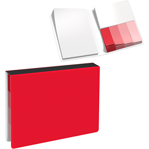 Softcover Haftnotiz-Set Stacey , dunkelrot / schwarz, Papier, 10,60cm x 1,00cm x 7,60cm (Länge x Höhe x Breite), Bild 1