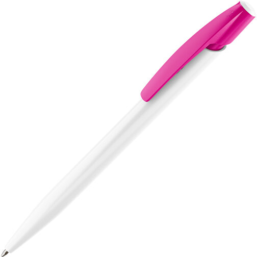 BIC® Media Clic Kugelschreiber Siebdruck , BiC, weiss / fuchsia, Kunststoff, 14,70cm x 1,30cm (Länge x Breite), Bild 1