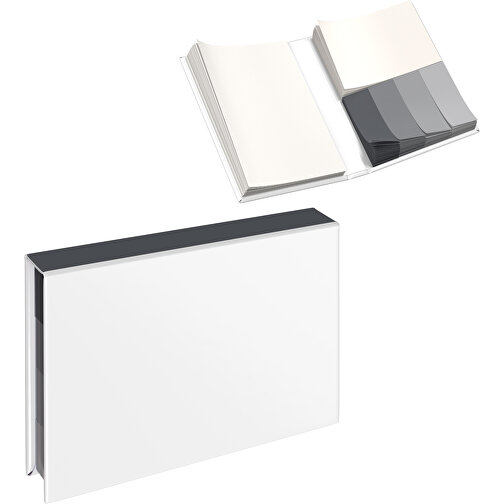 Hardcover Haftnotiz-Set Ana , weiß / dunkelgrau, Papier, 10,50cm x 1,50cm x 7,50cm (Länge x Höhe x Breite), Bild 1