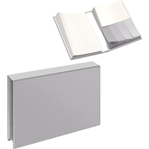 Hardcover Haftnotiz-Set Ana , hellgrau / weiss, Papier, 10,50cm x 1,50cm x 7,50cm (Länge x Höhe x Breite), Bild 1