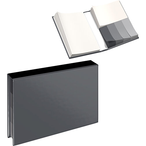 Hardcover Haftnotiz-Set Ana , dunkelgrau / schwarz, Papier, 10,50cm x 1,50cm x 7,50cm (Länge x Höhe x Breite), Bild 1