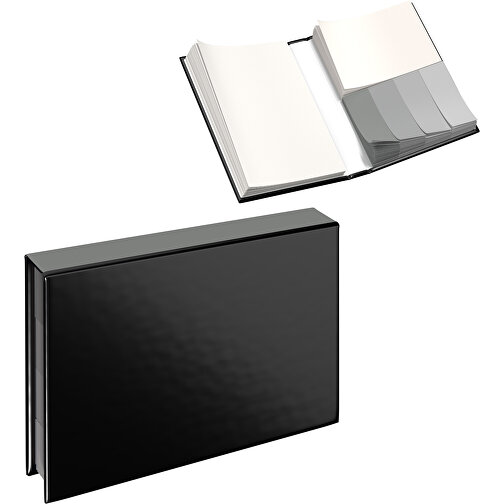 Hardcover Haftnotiz-Set Ana , schwarz / grau, Papier, 10,50cm x 1,50cm x 7,50cm (Länge x Höhe x Breite), Bild 1