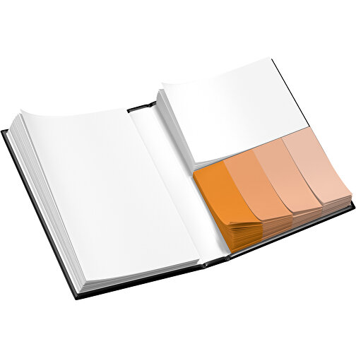 Hardcover Haftnotiz-Set Ana , schwarz / kürbisorange, Papier, 10,50cm x 1,50cm x 7,50cm (Länge x Höhe x Breite), Bild 3