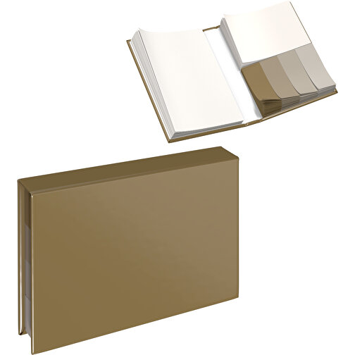 Hardcover Haftnotiz-Set Ana , gold, Papier, 10,50cm x 1,50cm x 7,50cm (Länge x Höhe x Breite), Bild 1