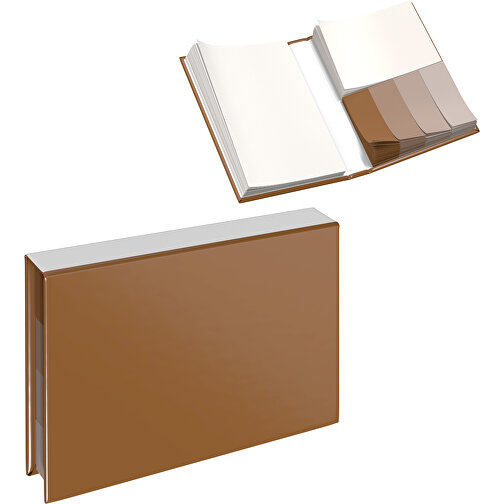 Hardcover Haftnotiz-Set Ana , erdbraun / weiß, Papier, 10,50cm x 1,50cm x 7,50cm (Länge x Höhe x Breite), Bild 1