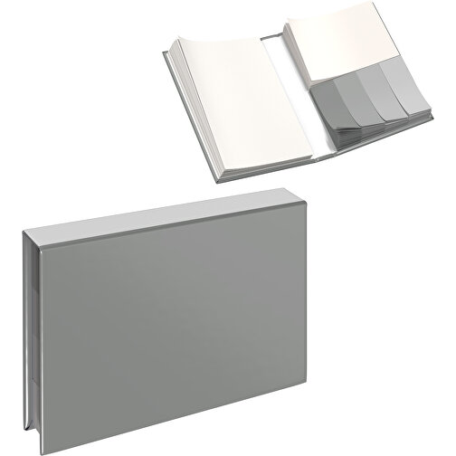 Hardcover Haftnotiz-Set Ana , grau / weiss, Papier, 10,50cm x 1,50cm x 7,50cm (Länge x Höhe x Breite), Bild 1